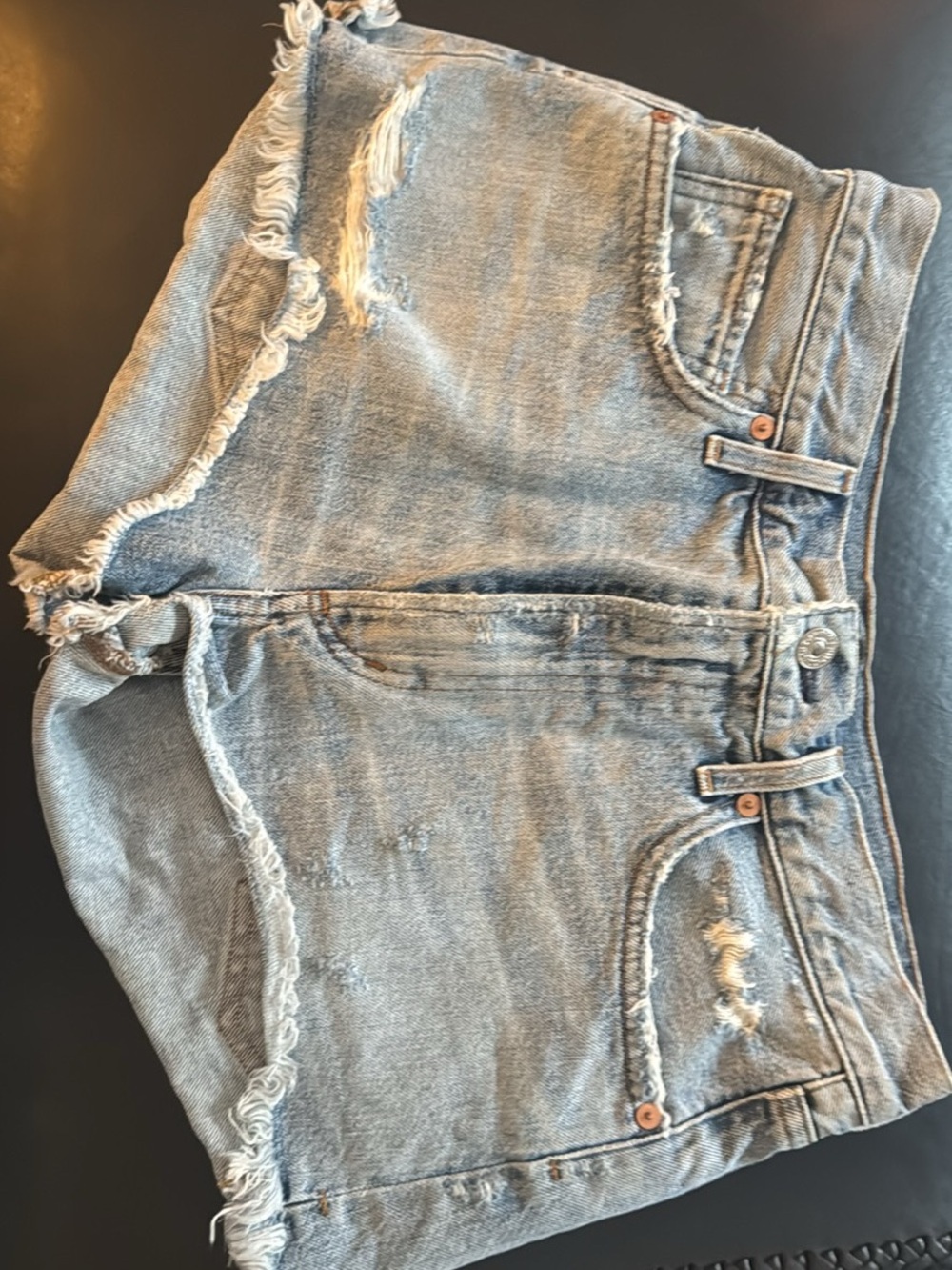 Citizens Of Humanity Light Blue Distressed Denim Jean Shorts